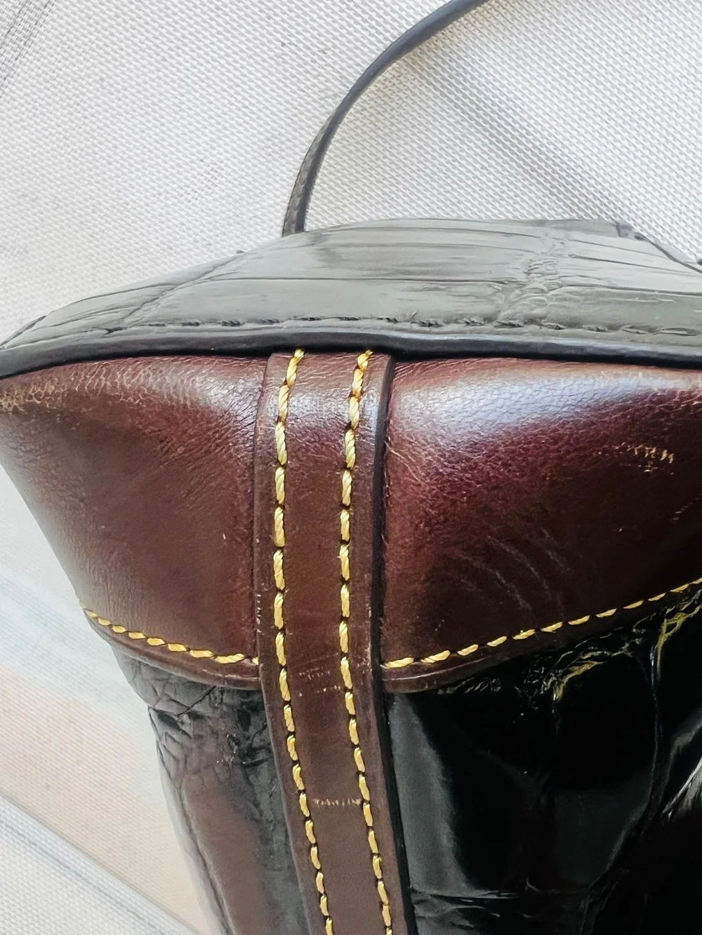 Dooney & Bourke Black Croc-Embossed Leather Messenger Bag